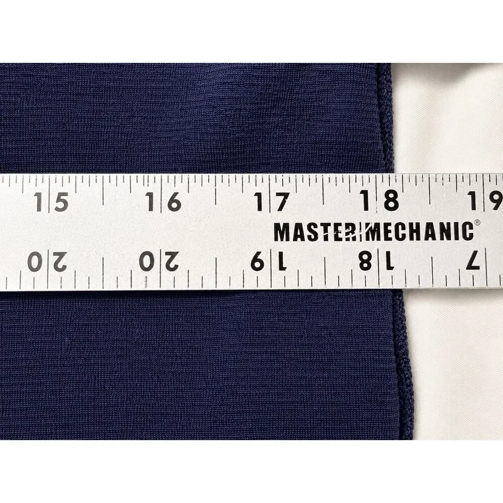 Boden Ellen Ottoman Dress Women Size 12 Regular Navy Ribbed Shift Pockets Preppy